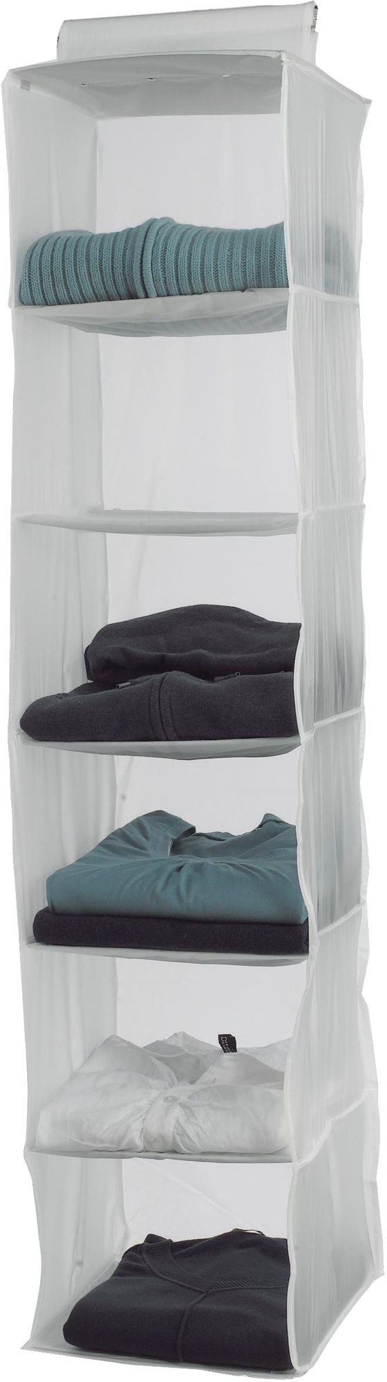 Compactor Závesný organizér na oblečenie Milky 30 × 30 × 128 cm – 6 priehradiek