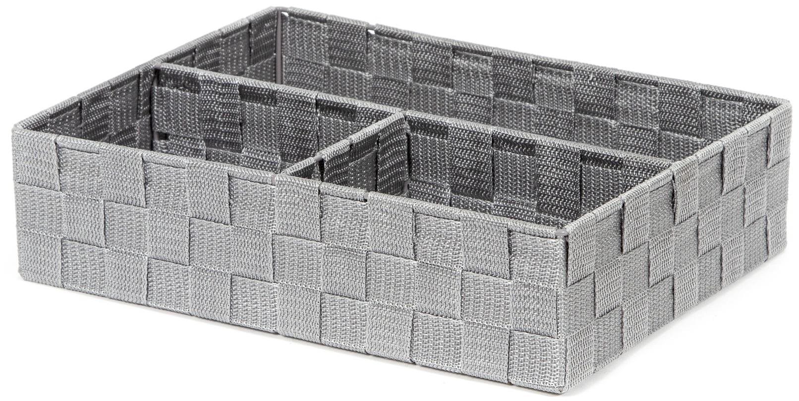Compactor organizér na bielizeň a doplnky TEX – 3-dielny, 32 × 25 × 8 cm, sivý