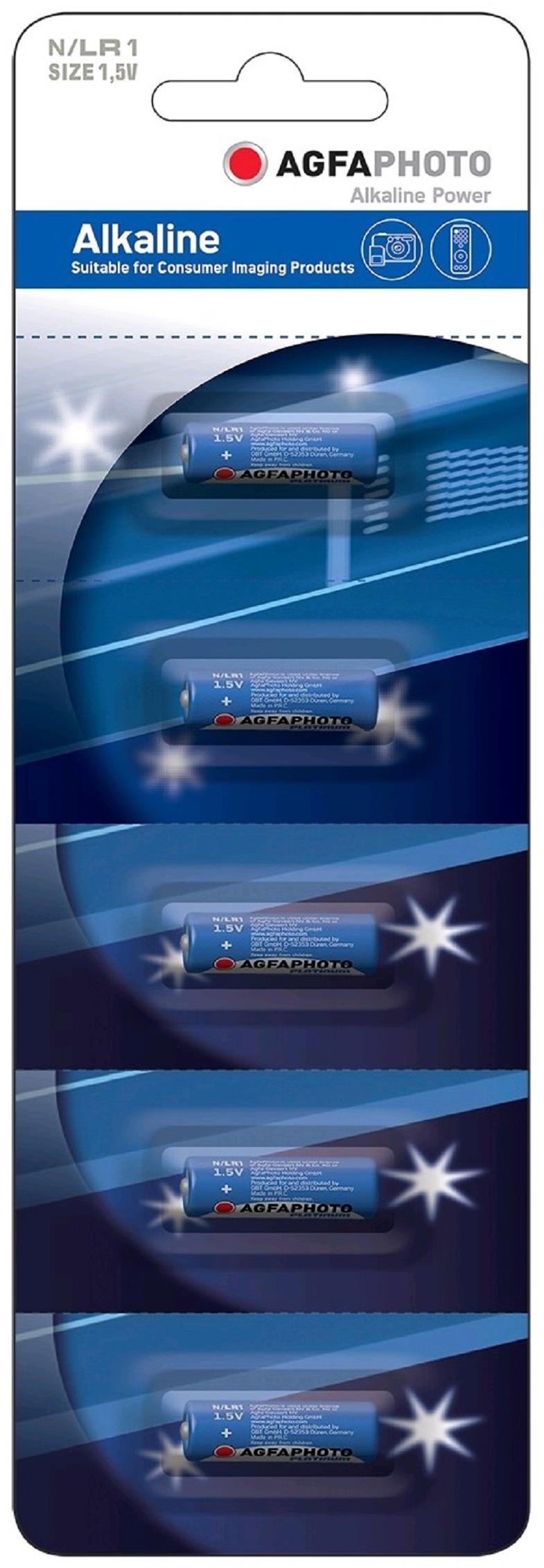 AgfaPhoto Alkalická batéria LR1 5 ks
