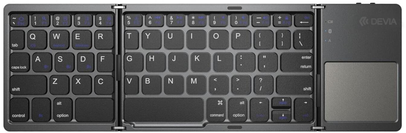 DEVIA klávesnica BT skladacia Touchpad
