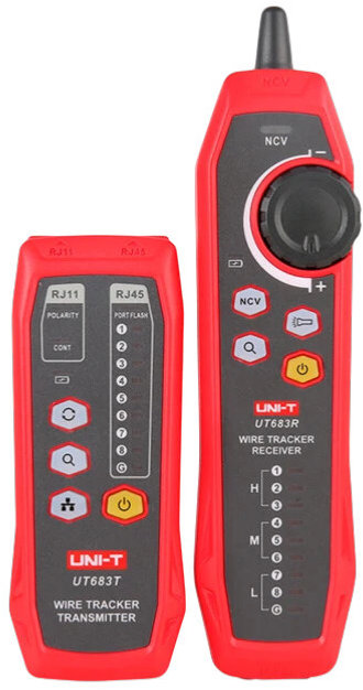 Uni-T MIE0457 Tester káblov – hľadač párov vodičov UT683KIT, 3000 m, 8 V DC