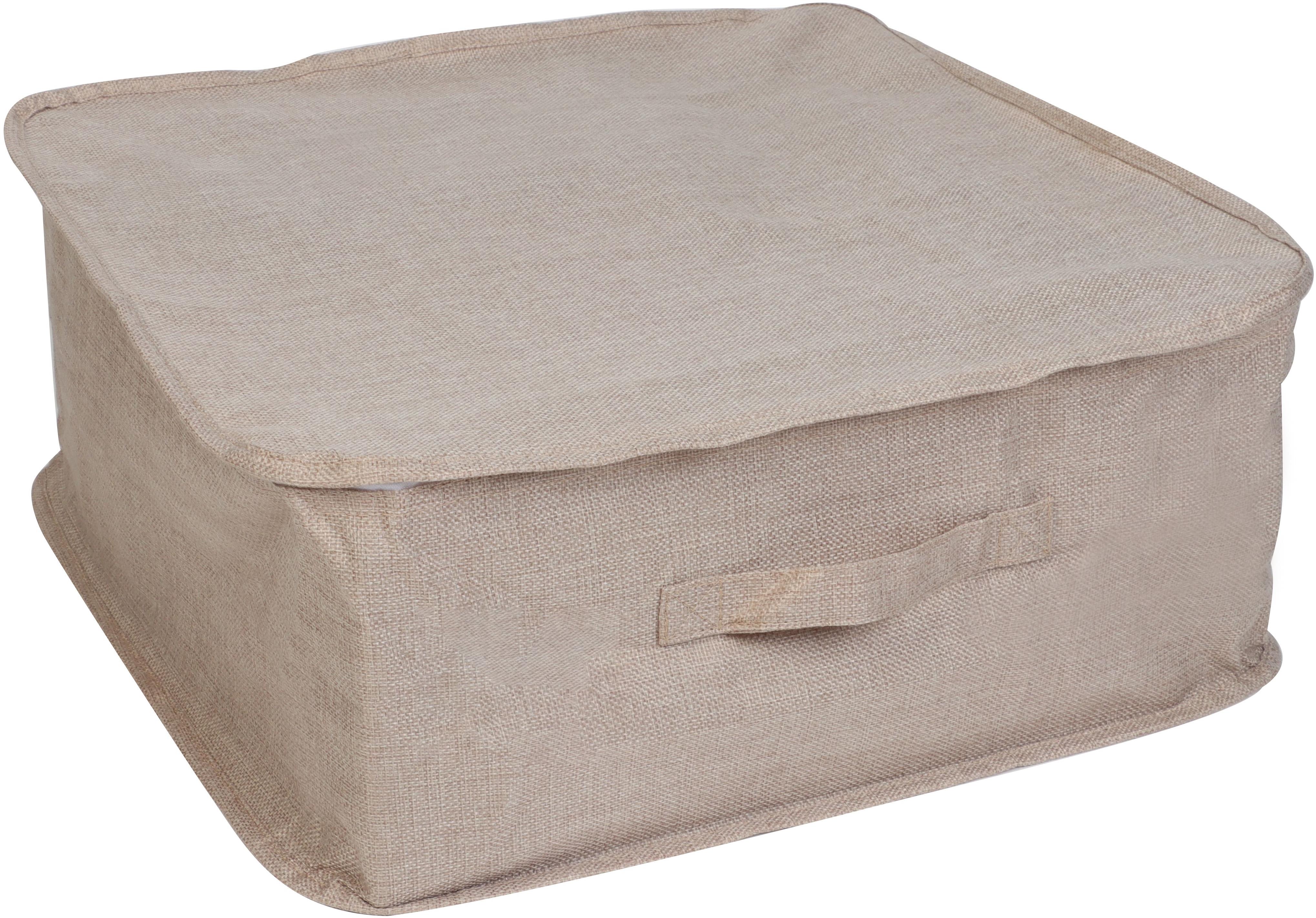 Compactor textilný úložný box SANDY so zipsom na oblečenie a prikrývky 46 × 46 × 20,5 cm