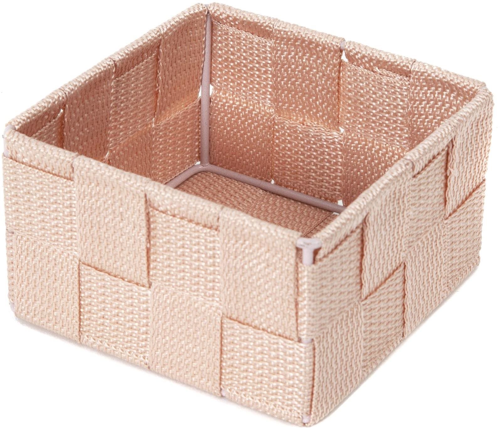 Compactor Úložný organizér do zásuvky Compactor TEX – košík S, 12 × 12 × 7 cm, ružový