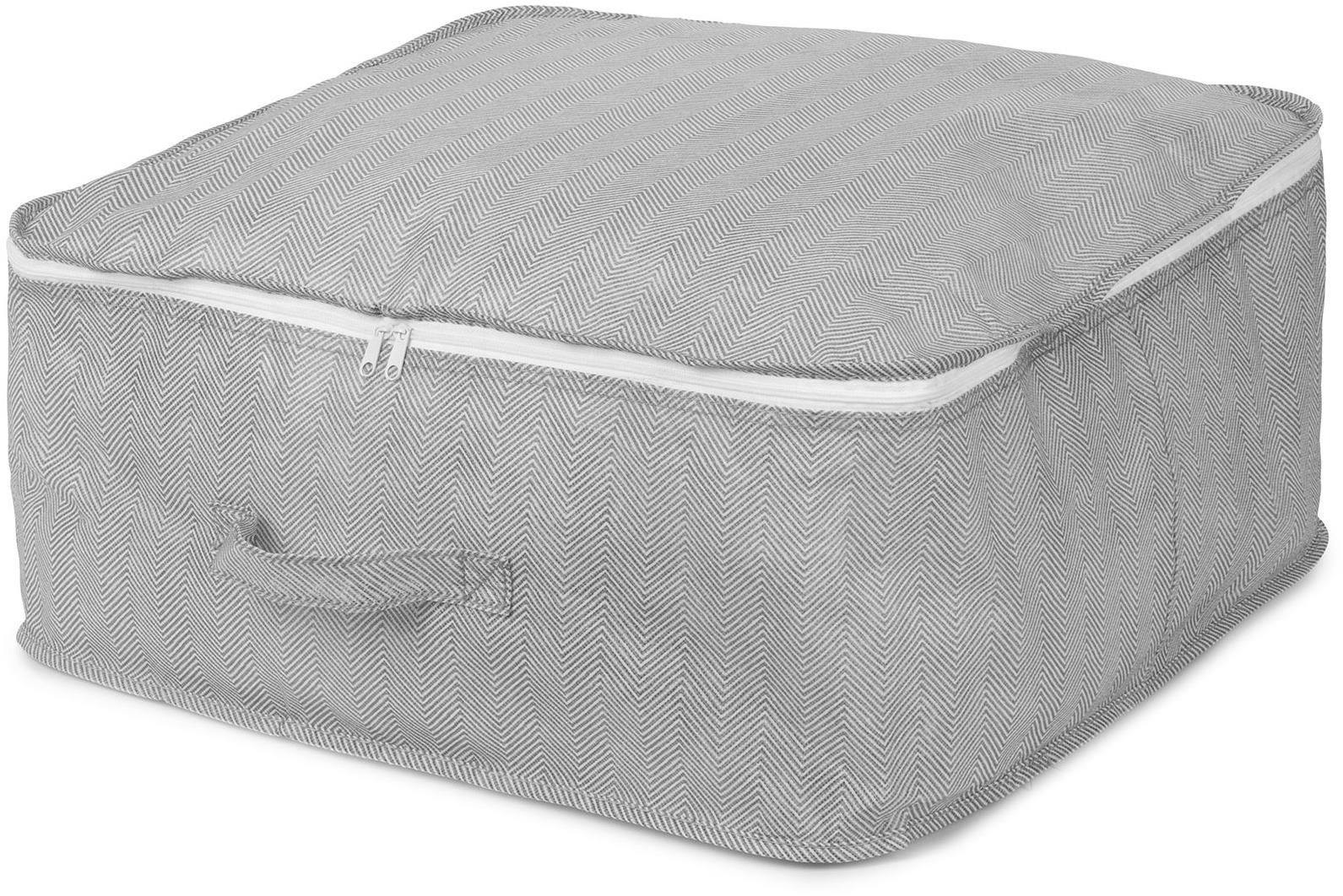 Compactor Textilný úložný box na odevy a prikrývky so zipsom Boston 46 × 46 × 20,5 cm