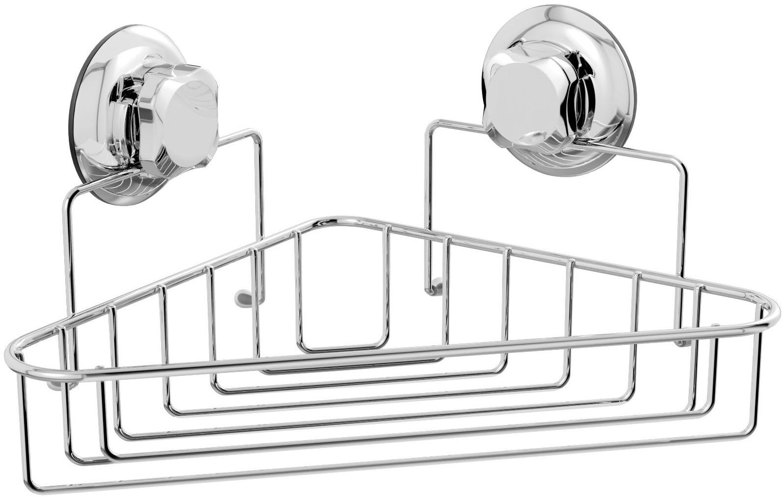COMPACTOR Bestlock Rohová polička do kúpeľne, bez vŕtania, nosnosť až 12 kg