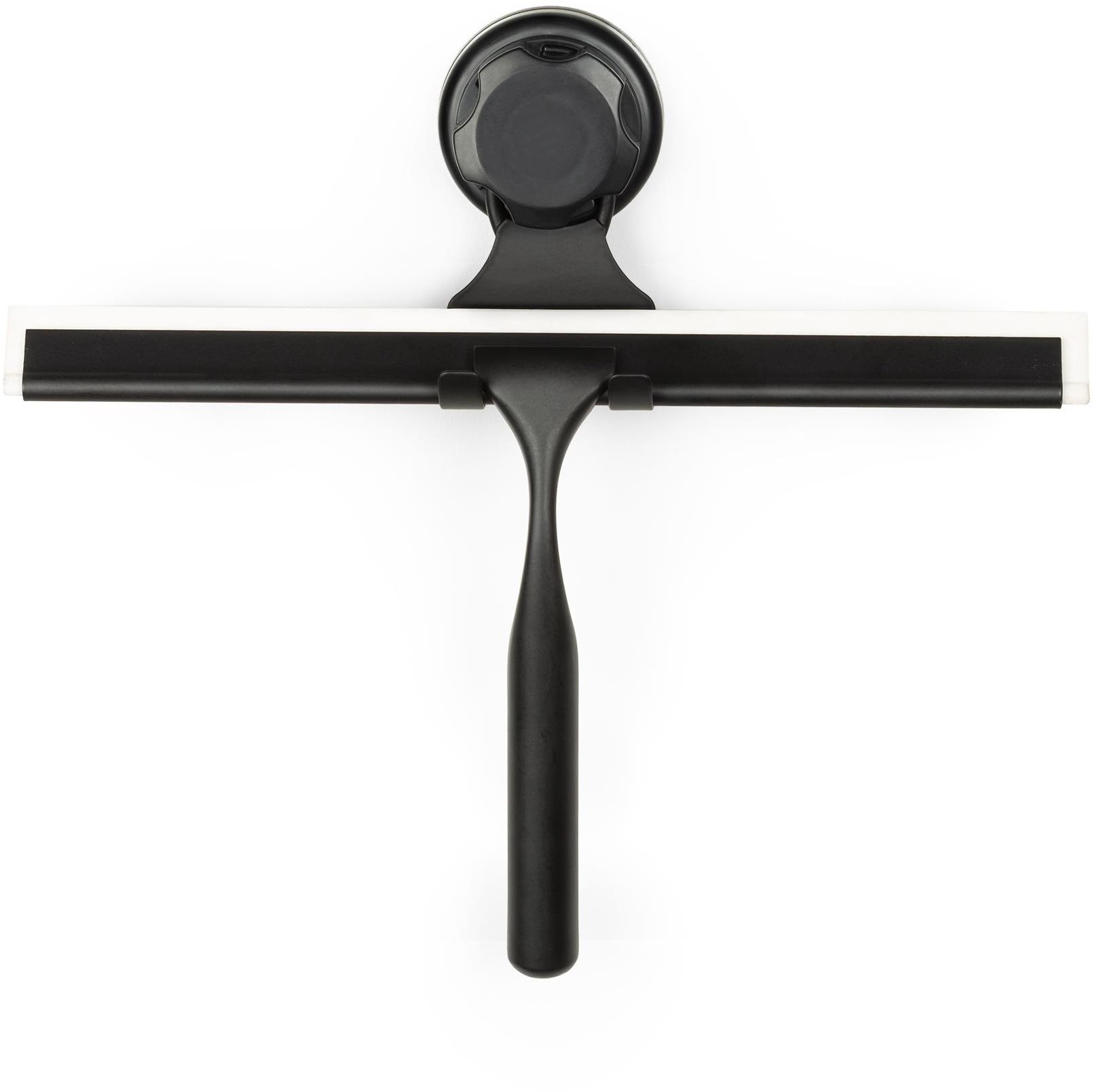 COMPACTOR Bestlock Black Držadlo s kúpeľňovou stierkou, s prísavkou, bez vŕtania