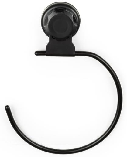 COMPACTOR Malý vešiak na uteráky, bez vŕtania, čierny