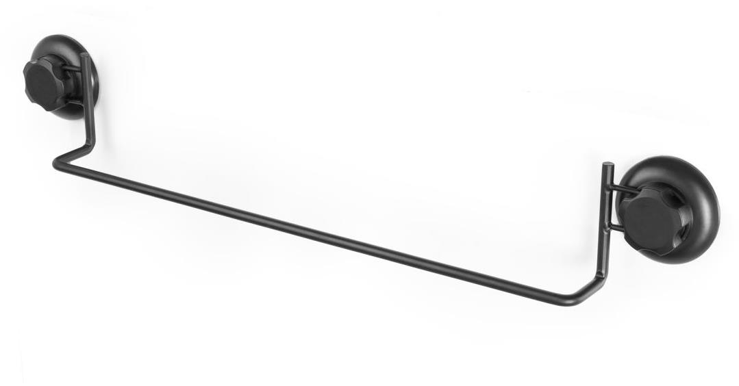 COMPACTOR Vešiak na uteráky, bez vŕtania, čierny