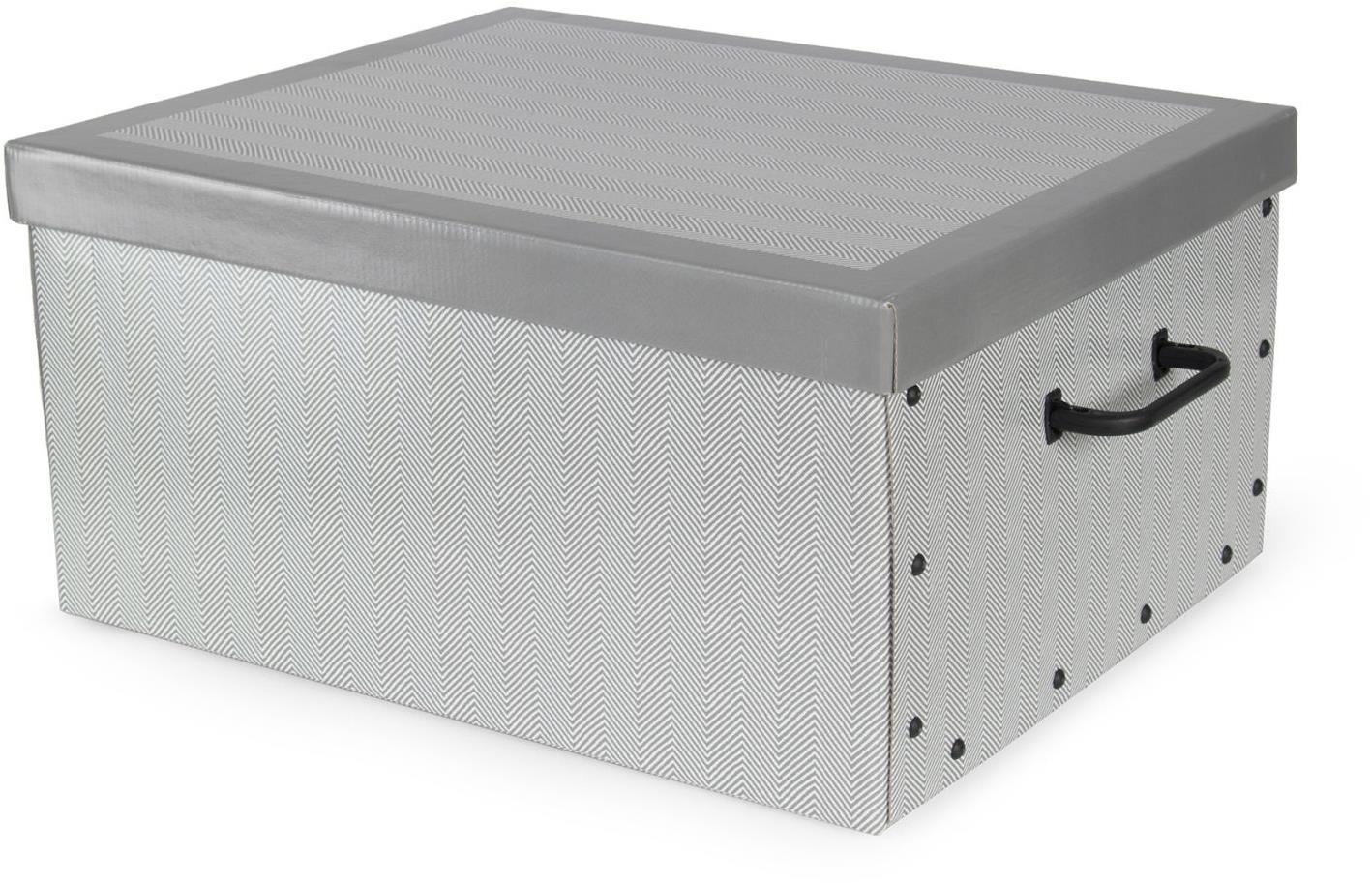 Compactor Boston Skladacia úložná krabica kartón box 50 × 40 × 25 cm sivá