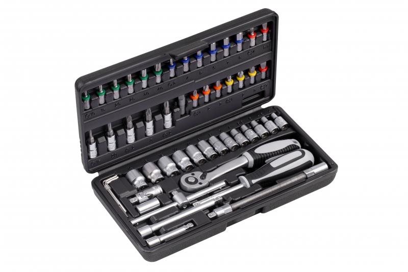 CONNEX Gola sada orechov a bitov s račňou v kufri 52 dielov COXB365010