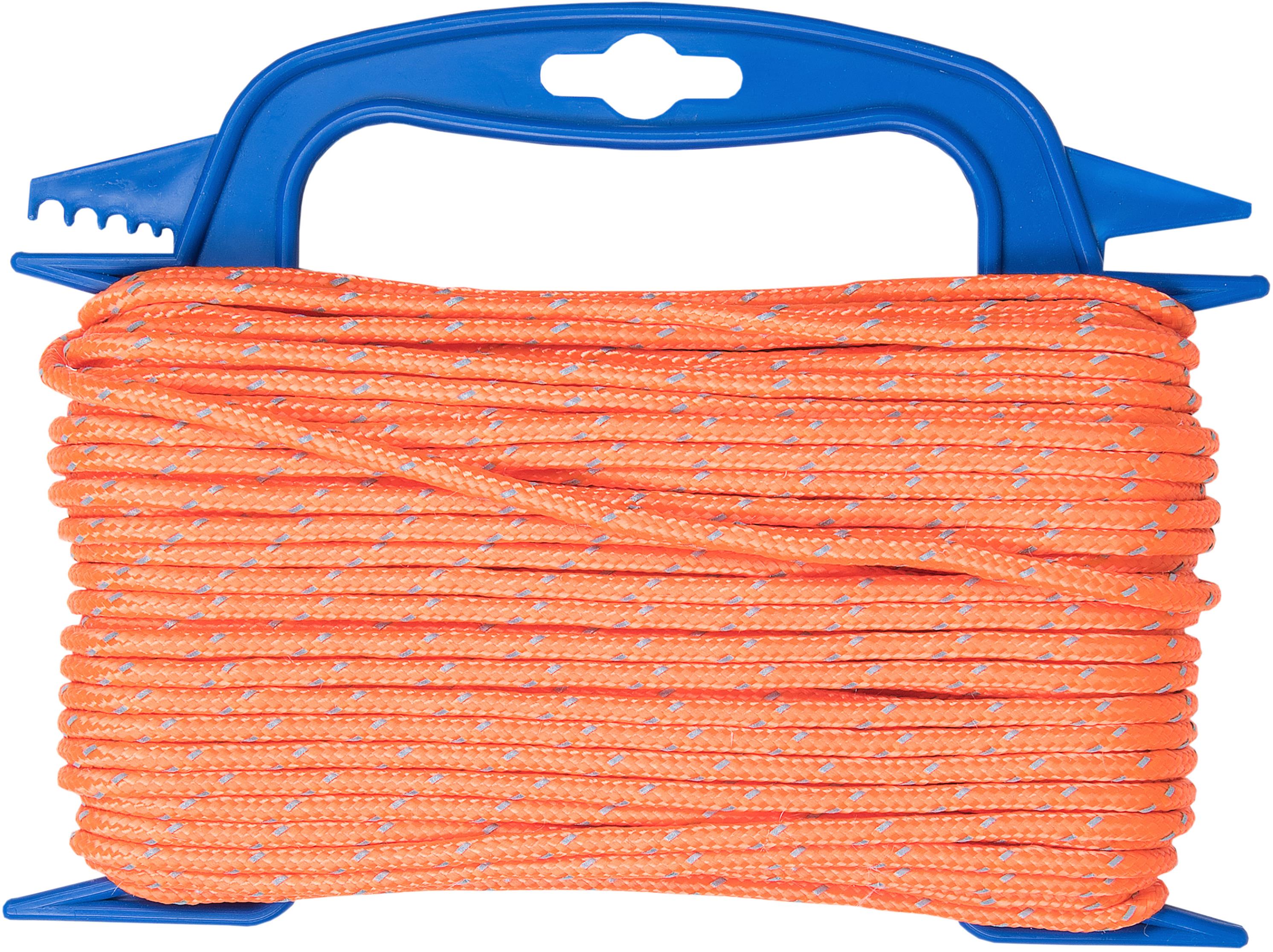 CONNEX PP pletené lano 16-pramenné, 4 mm × 20 m, reflexné oranžové, navíjač