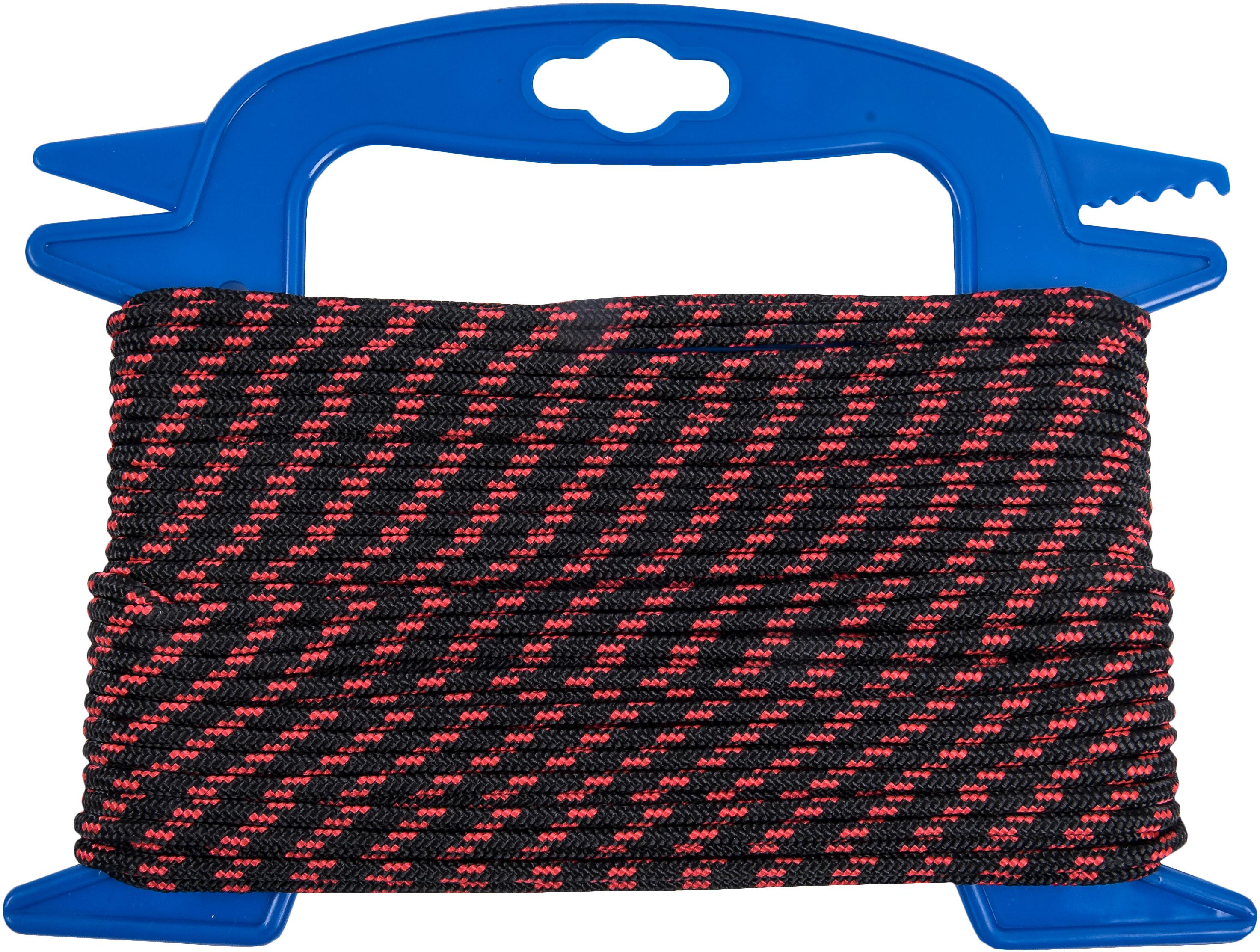 CONNEX PP pletené lano 1 pramenná, 3 mm × 20 m, červená/čierna, navíjač