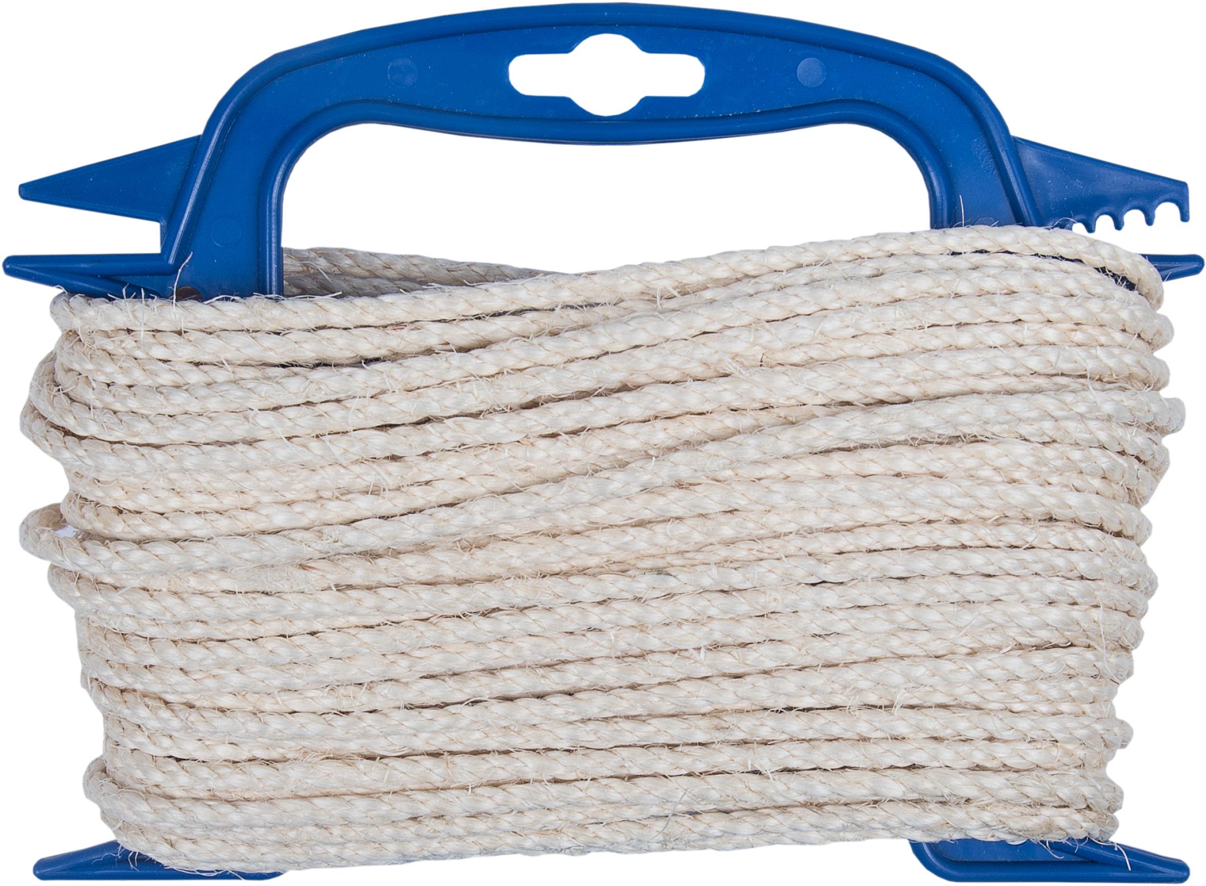 CONNEX Sisalové stáčané lano, 5 mm × 20 m, prírodná farba, navíjač