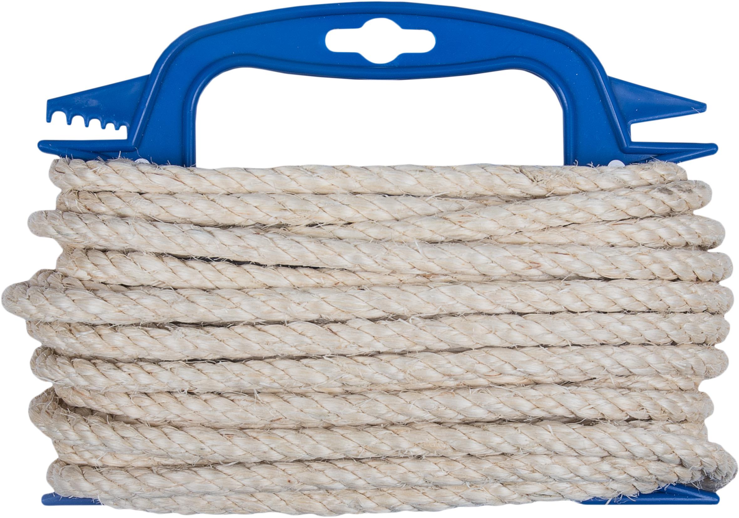 CONNEX Sisalové stáčané lano, 8 mm × 10 m, prírodná farba, navíjač