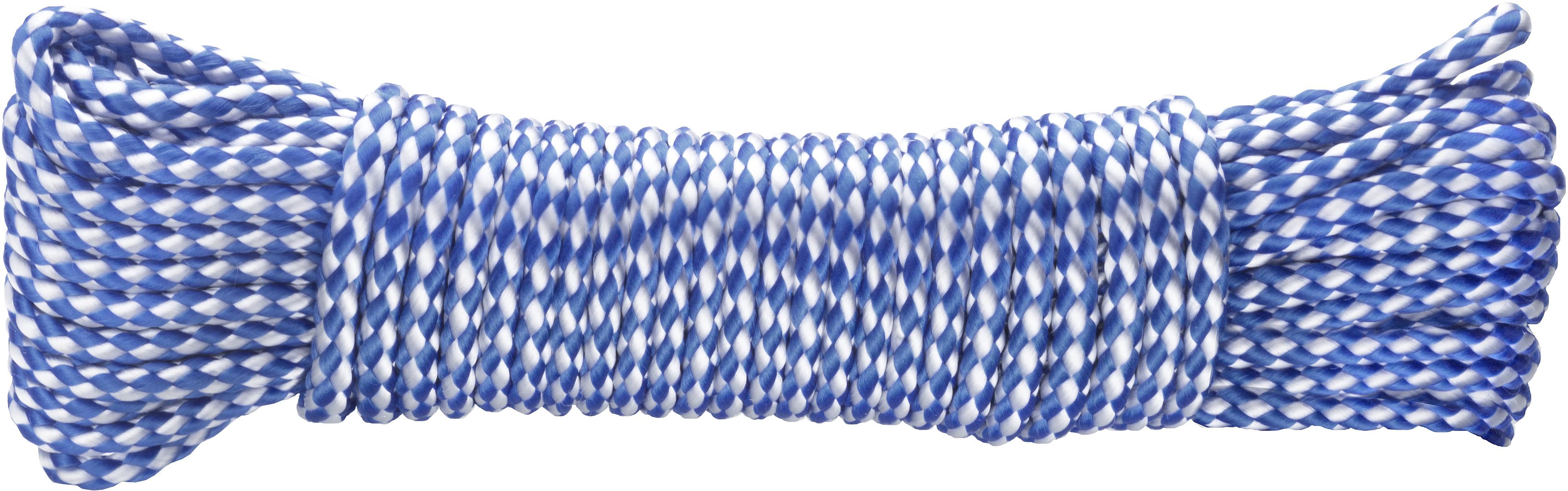 CONNEX PE pletené lano 8-pramenné, 4 mm × 20 m, biela/modrá