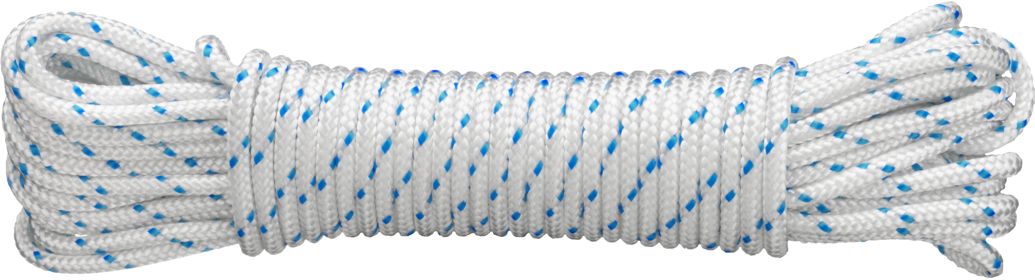 CONNEX PES pletené lano 16-pramenné, 4 mm × 20 m, biela/modrá