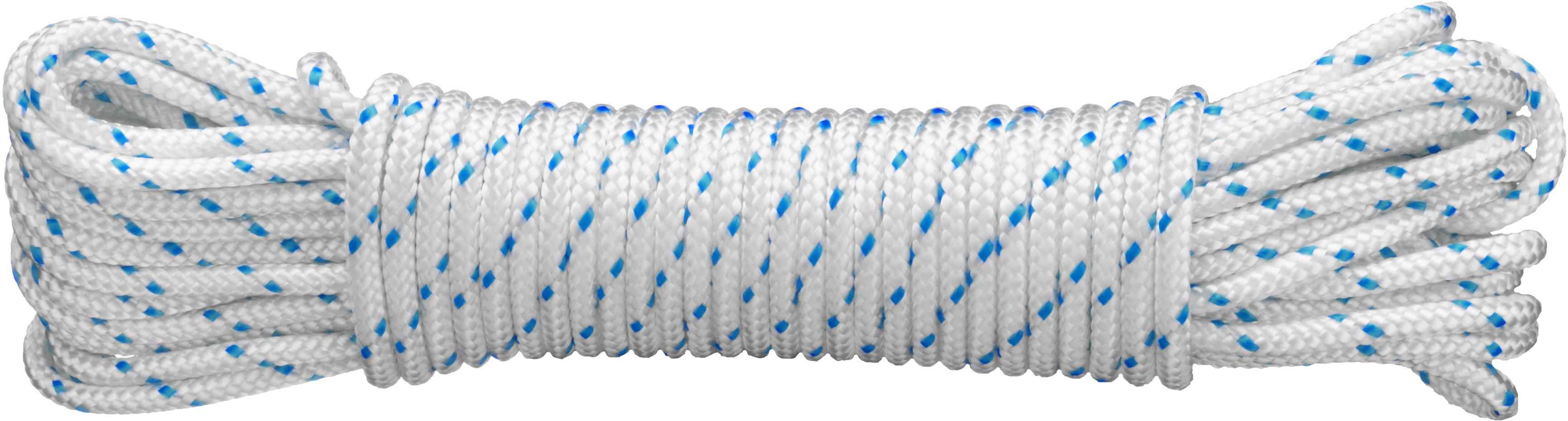 CONNEX PES Lano pletené 16-pramenné, 8 mm × 10 m, biela/modrá DY2702882