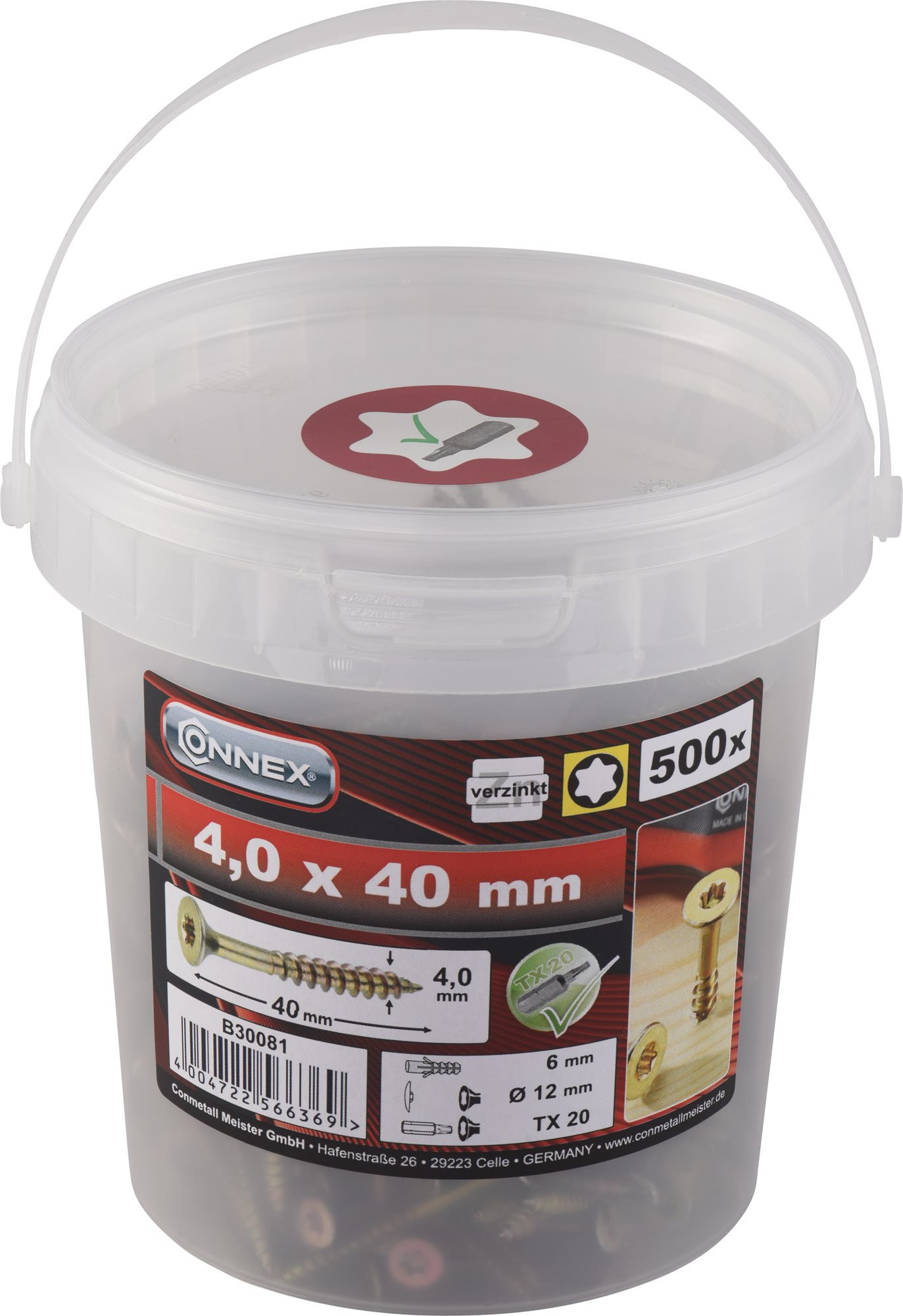 CONNEX UNI-skrutky TX 4,0 × 40 mm, 500 ks