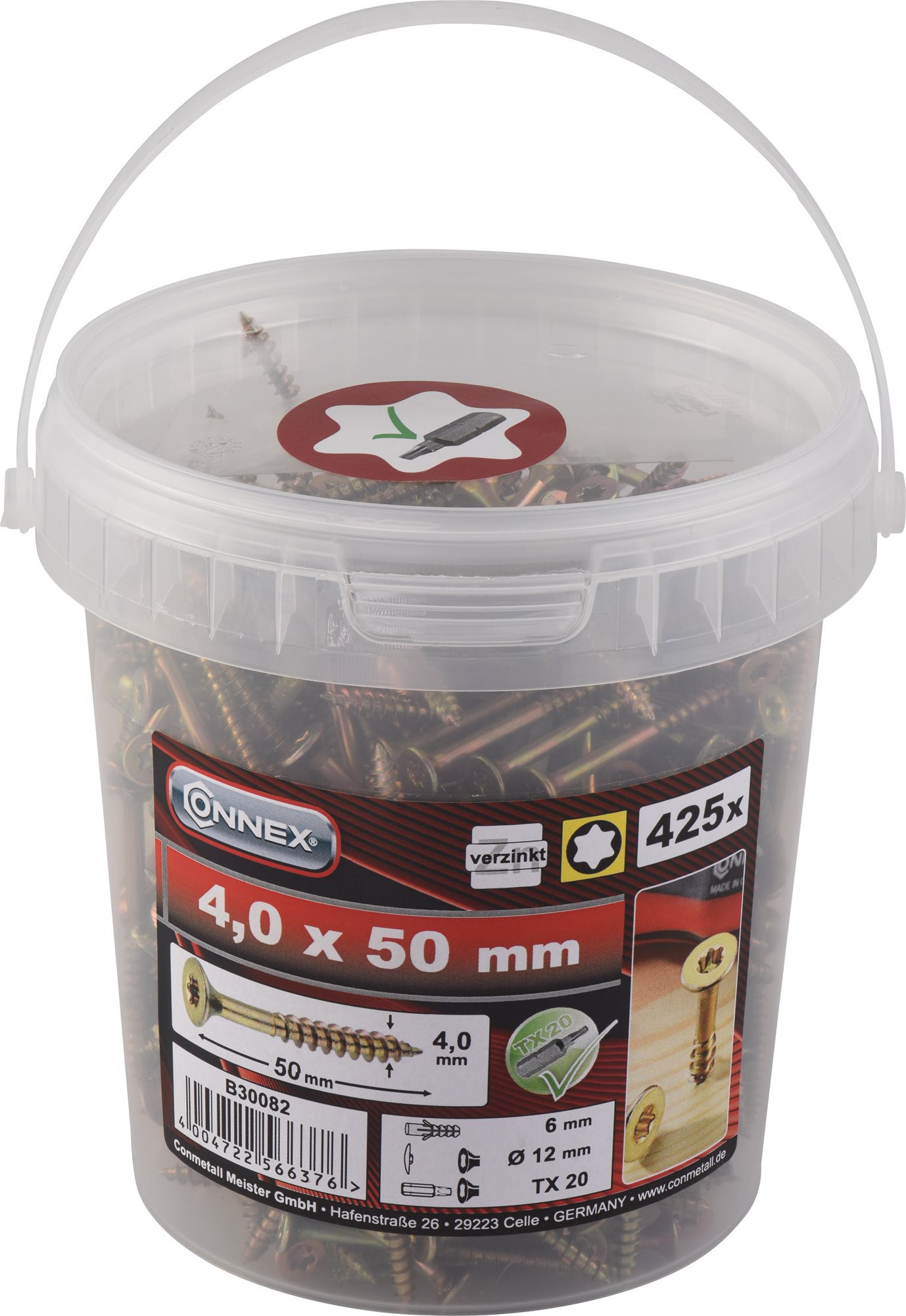 CONNEX UNI-skrutky TX 4,0 × 50 mm, 425 ks