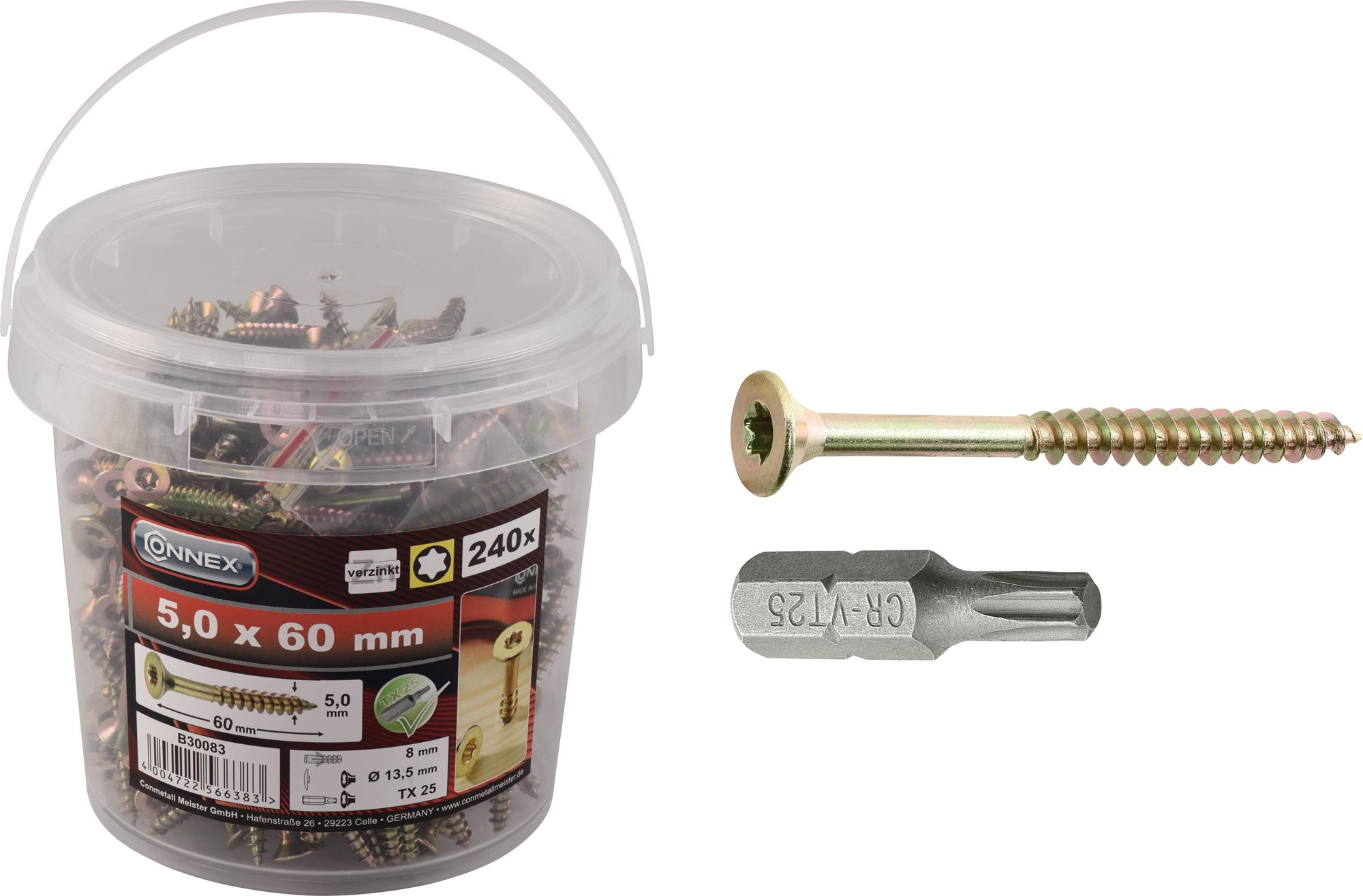 CONNEX UNI-skrutky TX 5,0 × 60 mm, 240 ks
