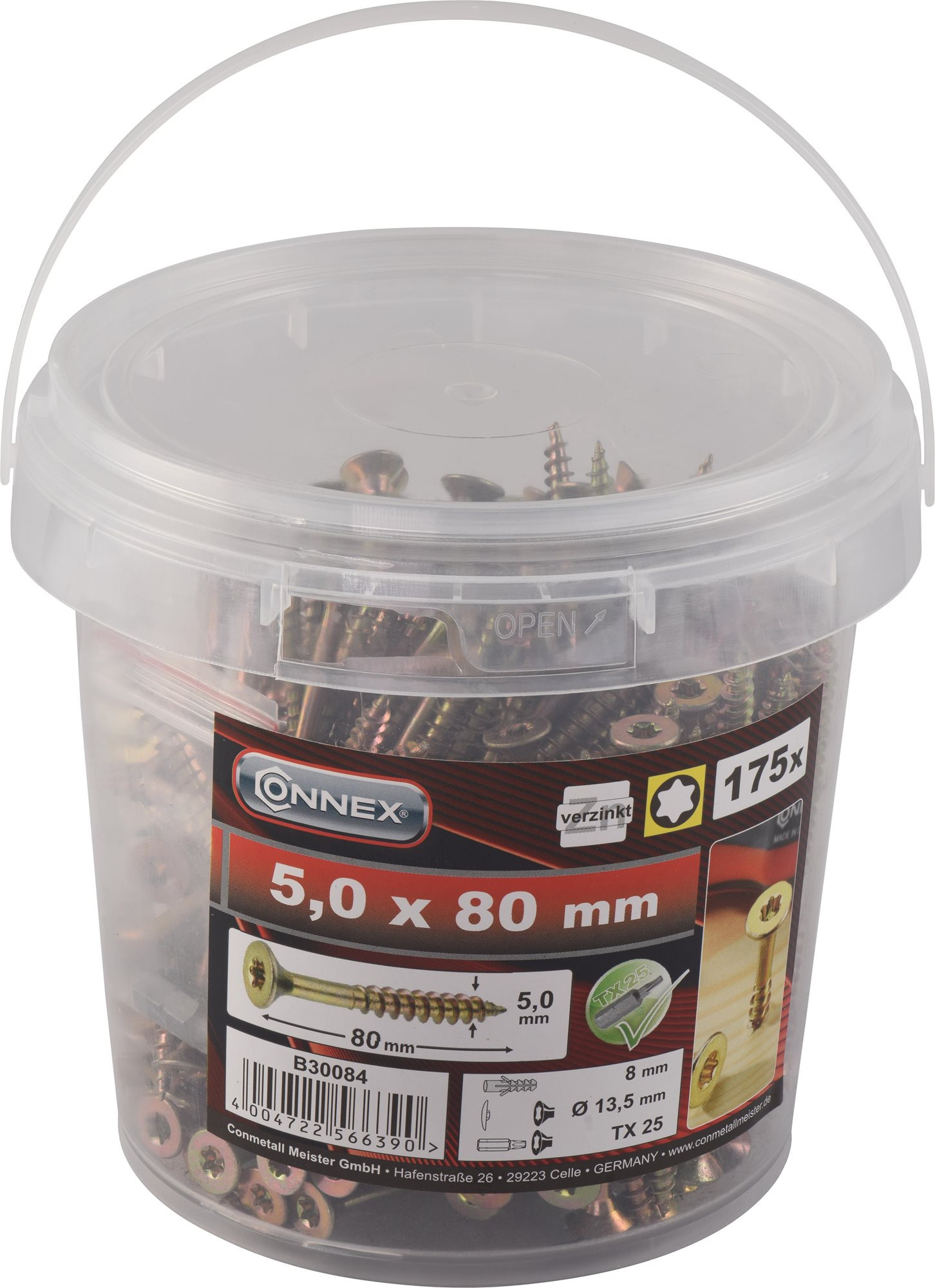 CONNEX UNI-skrutky TX 5,0 × 80 mm, 175 ks