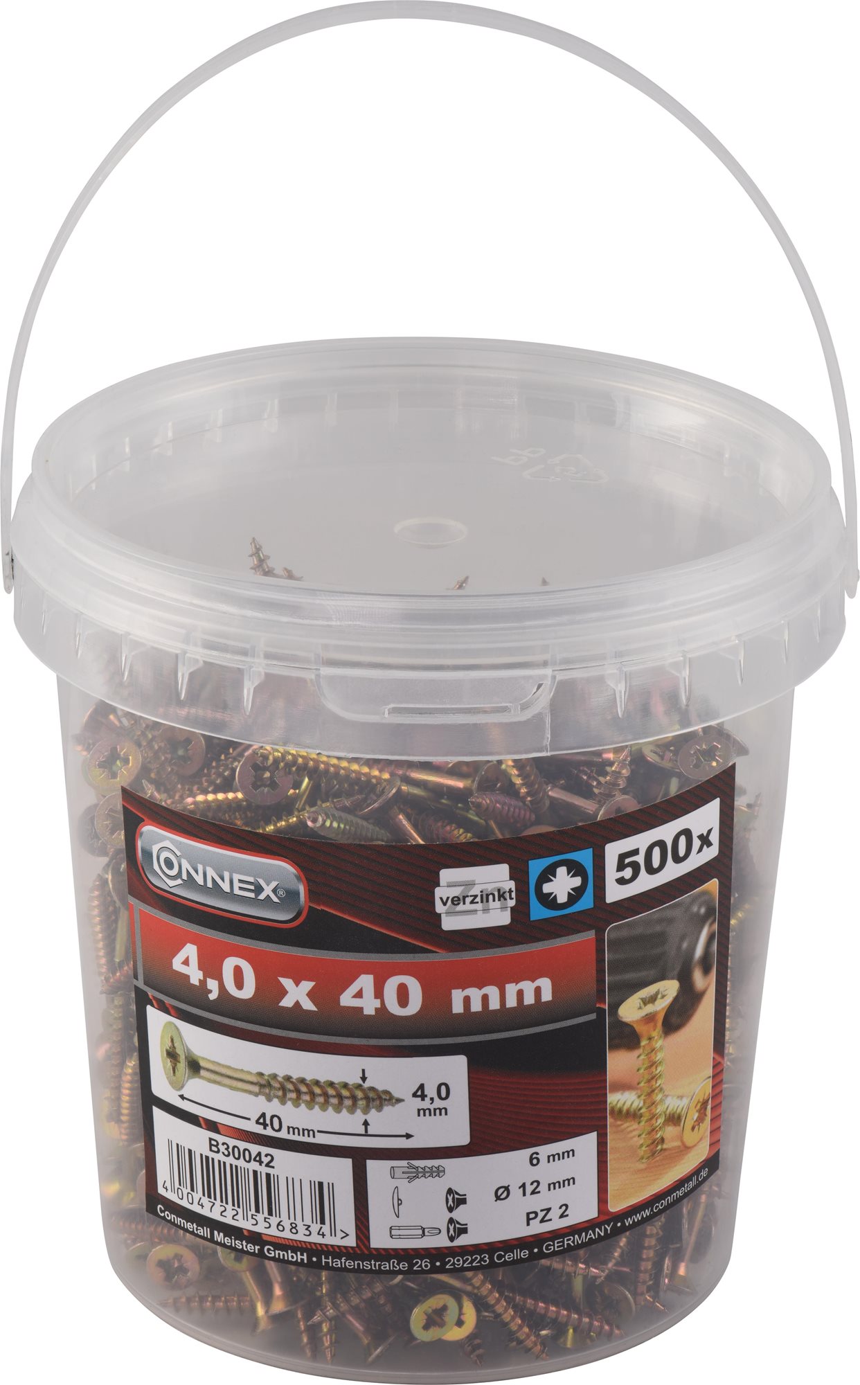 CONNEX UNI-skrutky 4,0 × 40 mm, 500 ks