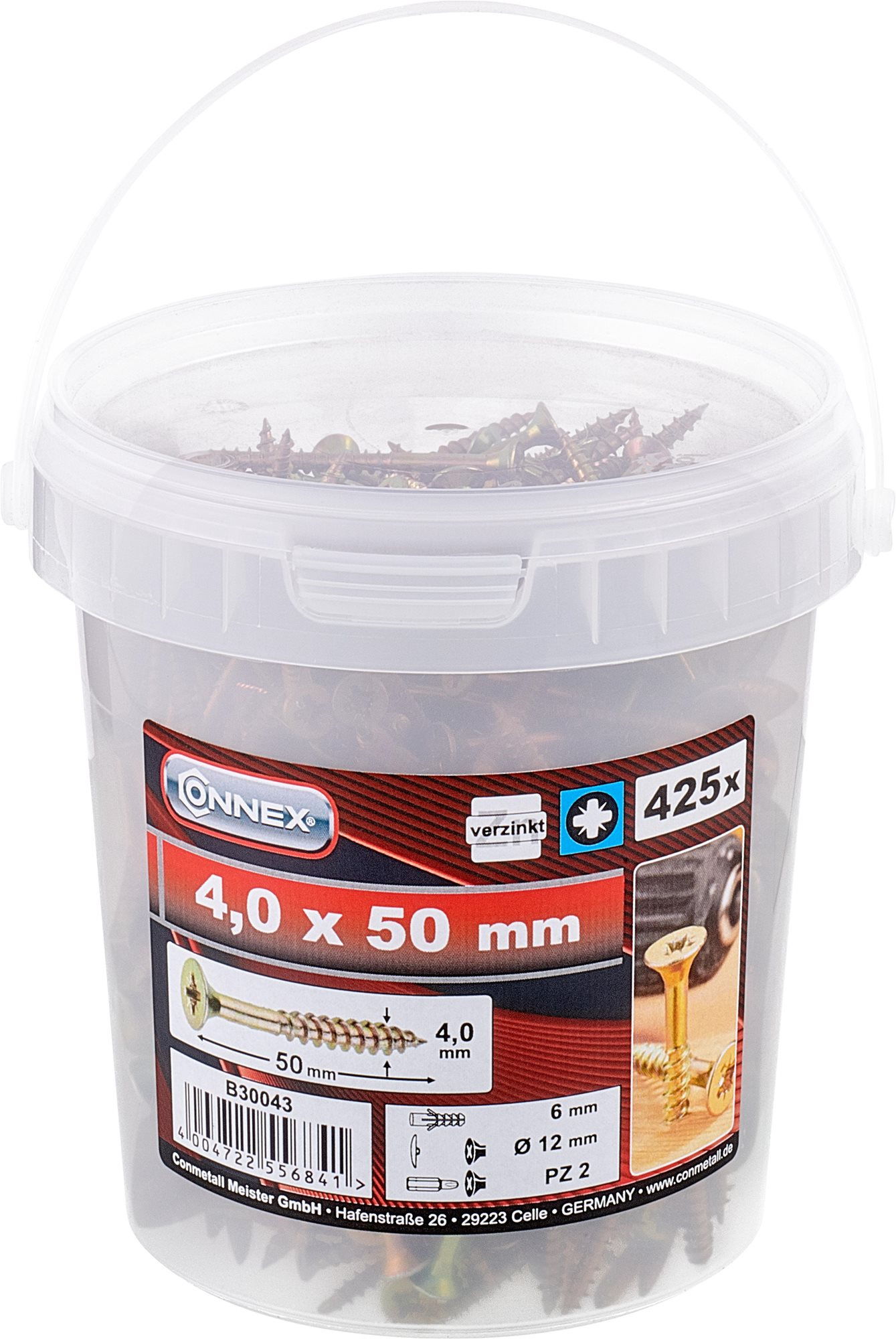 CONNEX Skrutky UNI 4,0 × 50 mm, 425 ks