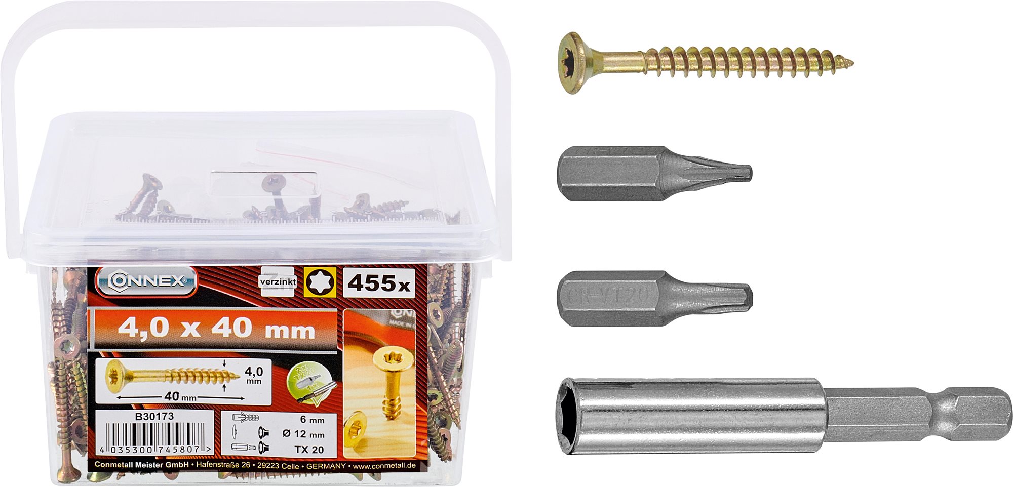 CONNEX UNI-skrutky TX 4,0 × 40 mm 455 ks