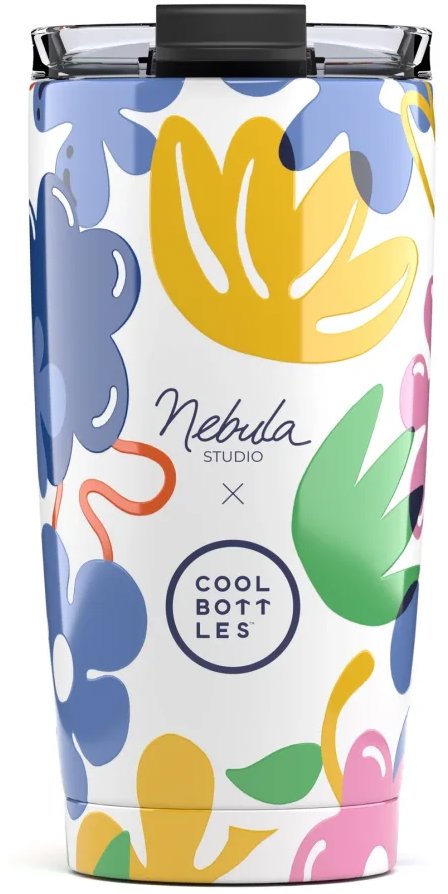 Cool Bottles Nerezový termohrnček Nébula – Floral Madness 550 ml