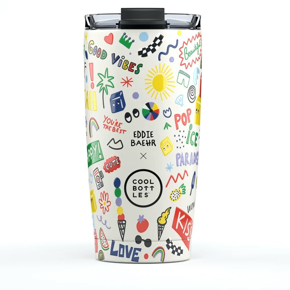 Cool Bottles Nerezový termohrnček Eddie Baehr – Good Vibes 550 ml