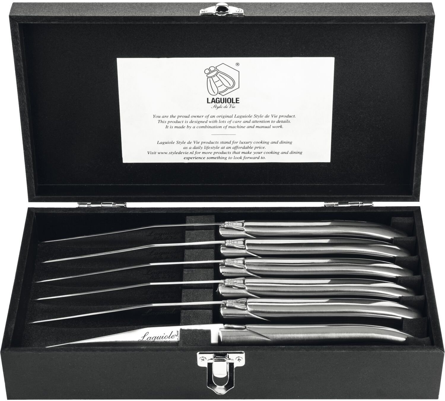 Lou Laguiole Luxury Line Steakové nože, nerezová ocel, 6 ks, délka: 230 mm