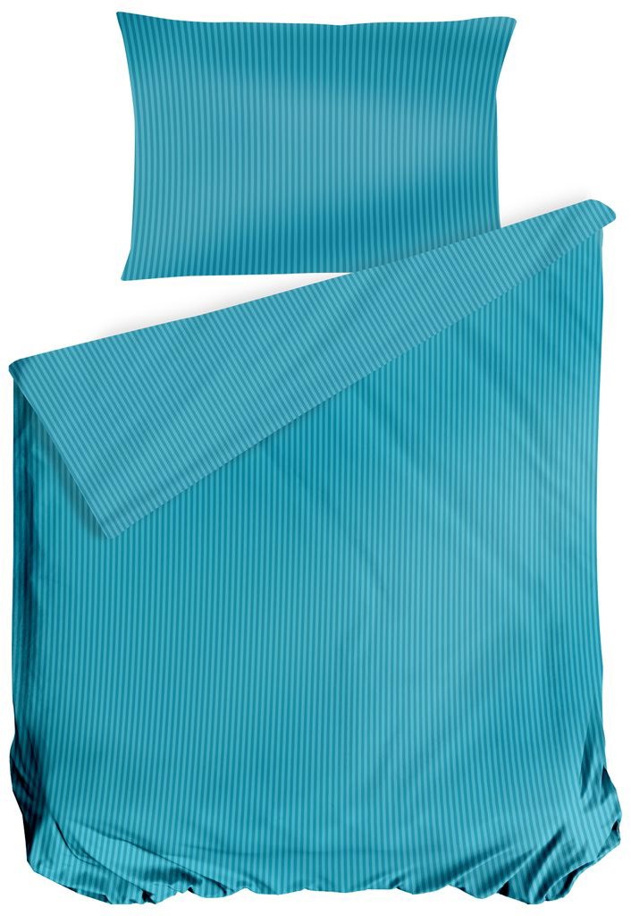 Cottonbox saténové obliečky Stripe Turquise 140 × 220/70 × 90 cm