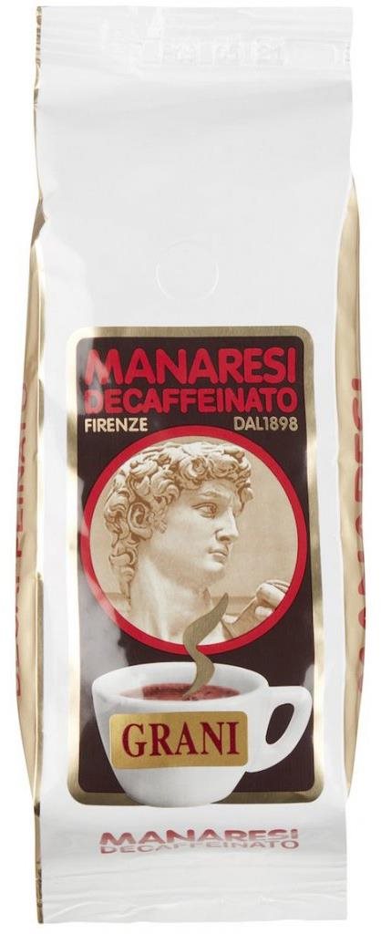 Manaresi bezkofeínová zrnková káva, 250 g