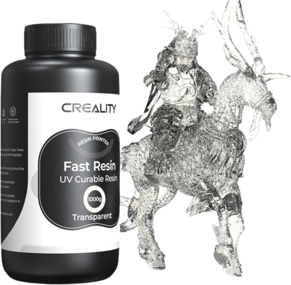 Creality Quick resin clear color 1 kg black plastic bottle