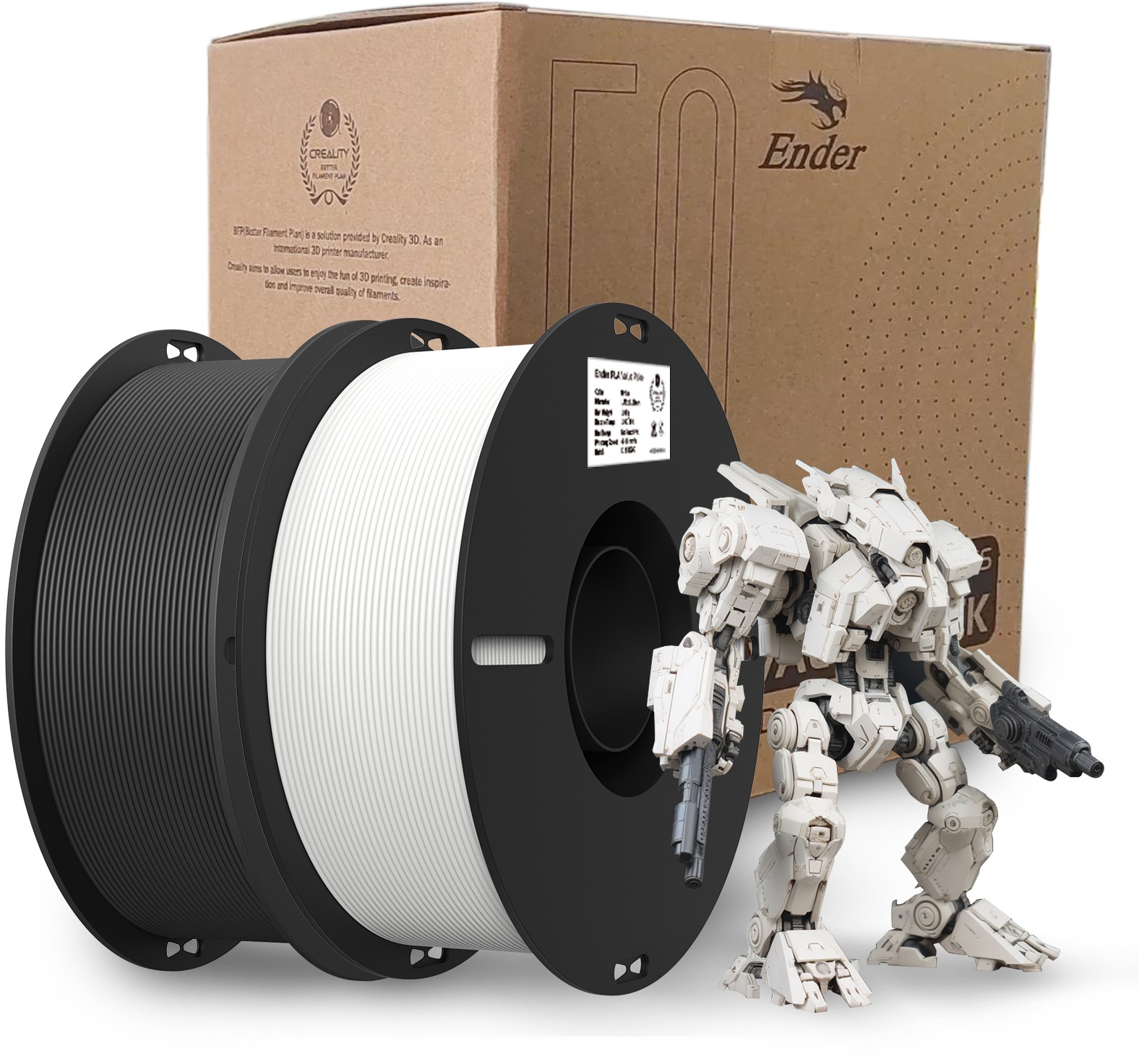 Creality Ender-PLA Value Pack(2 Spools Pack) White + Black