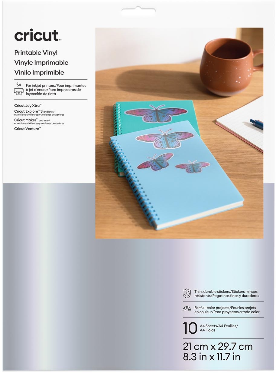 Cricut Printable Vinyl A4 – 10 sheets (Silver)
