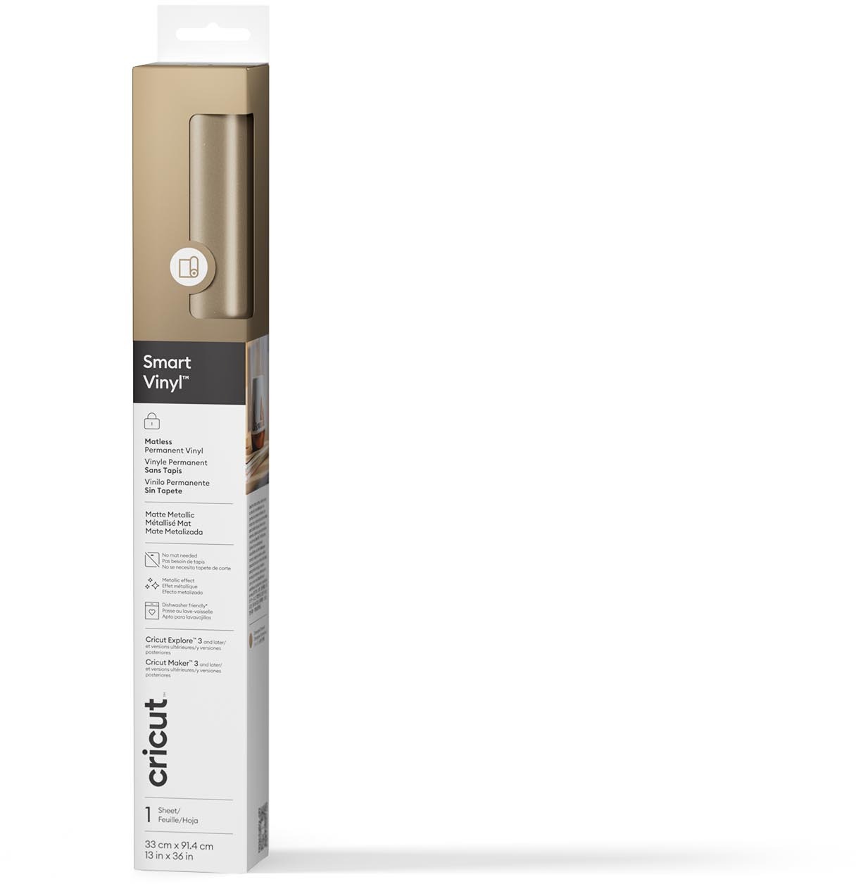 Cricut Smart Vinyl Permanent 33 × 91cm 1 sheet (Mat Champagne)