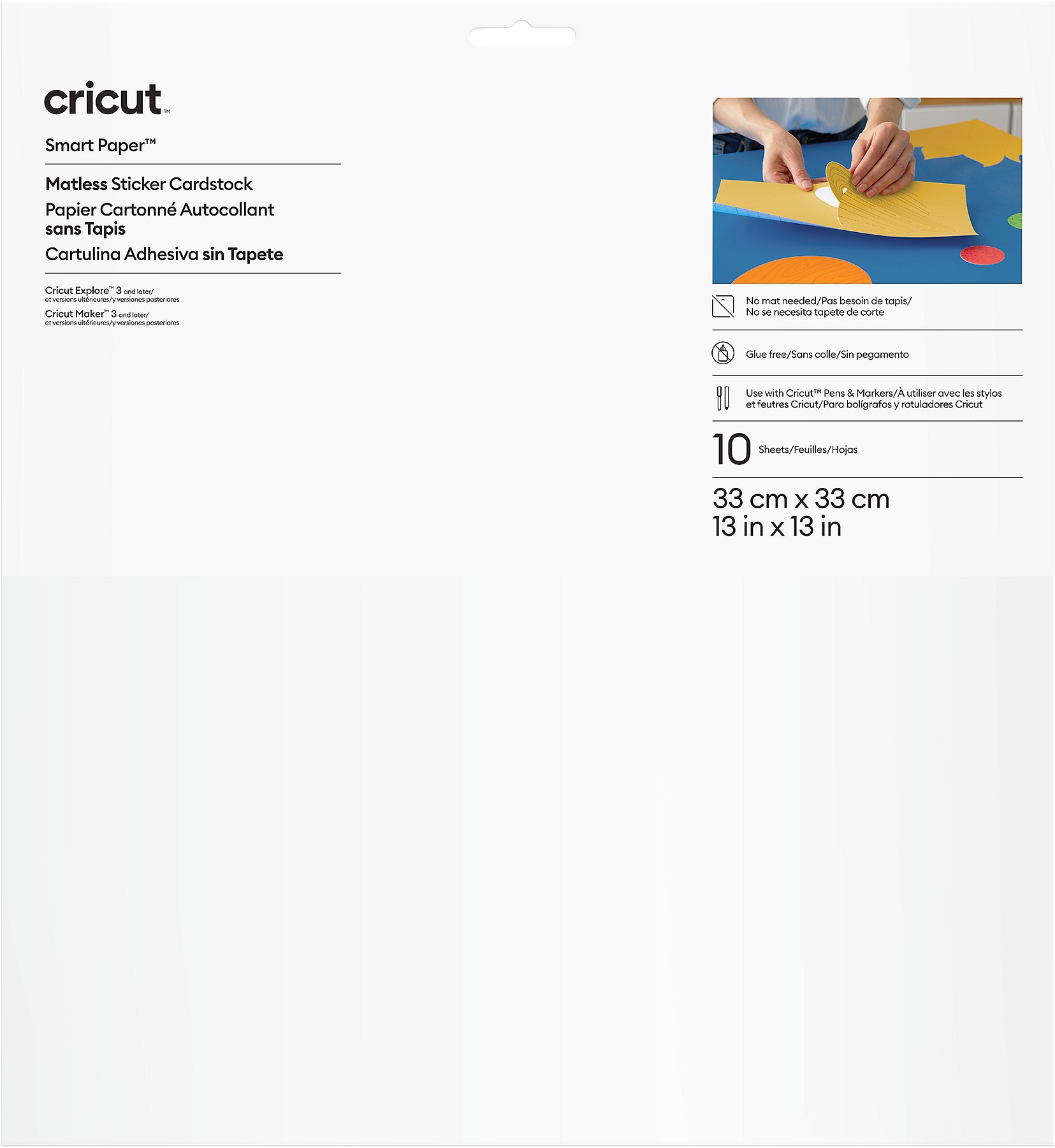 Cricut Smart Sticker Cardstock 33 × 33 cm 10 sheets (White)