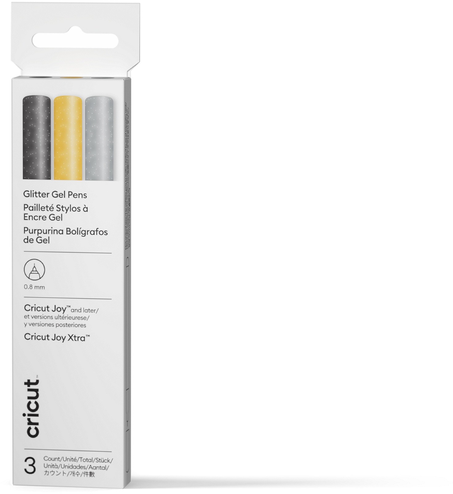 Cricut Joy Medium Point Gel Pen Set 3-pack (Glitter Black, Gold, Silver)