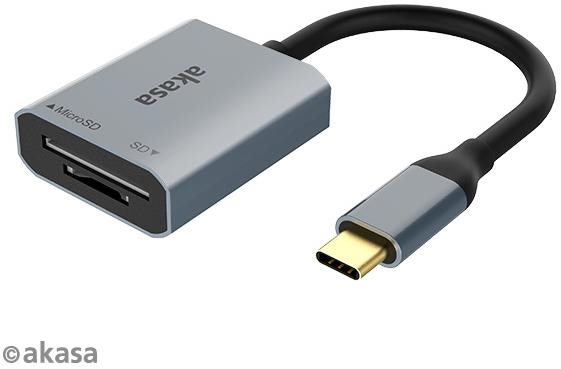 AKASA SD a microSD USB C čítačka kariet/AK-CR-10BK