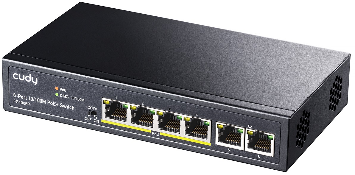 CUDY 6-Port 10/100M PoE+ Switch 60 W