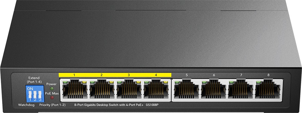 CUDY 8-Port Gigabit Desktop Switch with 4-Port PoE+