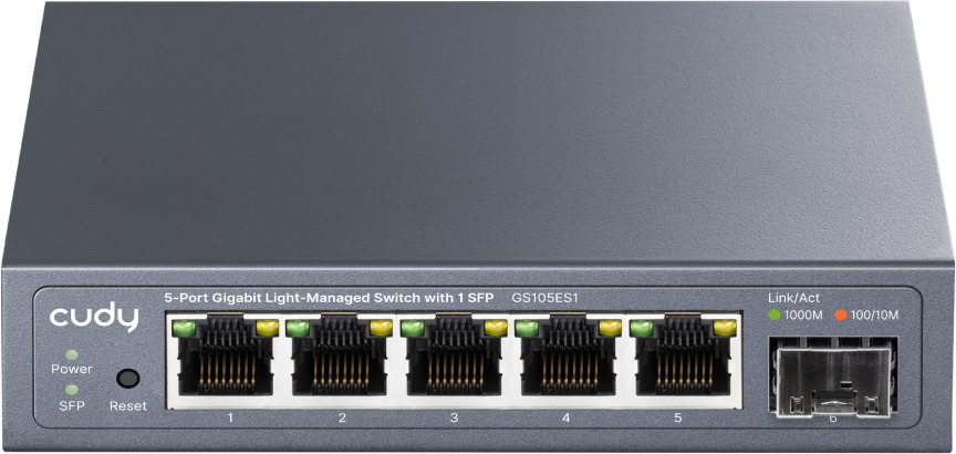 CUDY 5-Port Gigabit Easy-Managed Switch with 1 SFP