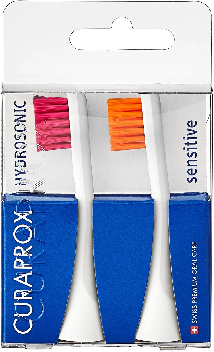 CURAPROX Hydrosonická náhradná hlavica PRO sensitive 2 ks magenta/oranžová