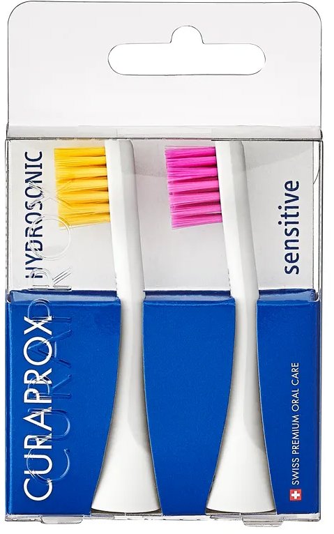 CURAPROX Hydrosonická náhradná hlavica PRO sensitive 2 ks žltá/ružová