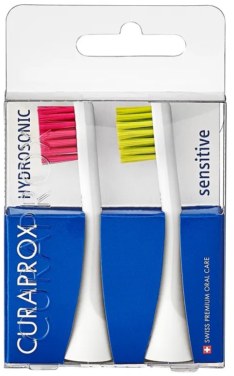 CURAPROX Hydrosonická náhradná hlavica PRO sensitive 2 ks magenta/zelená