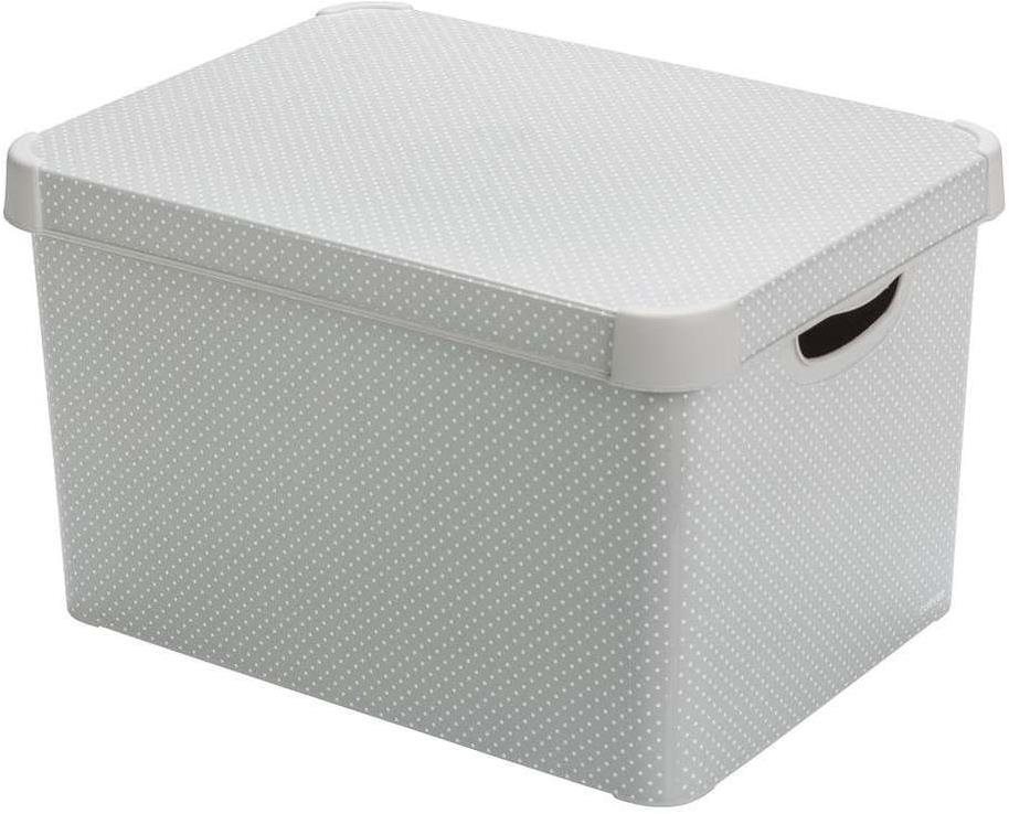 Curver ART DECO BOX L – sivý s bodkami