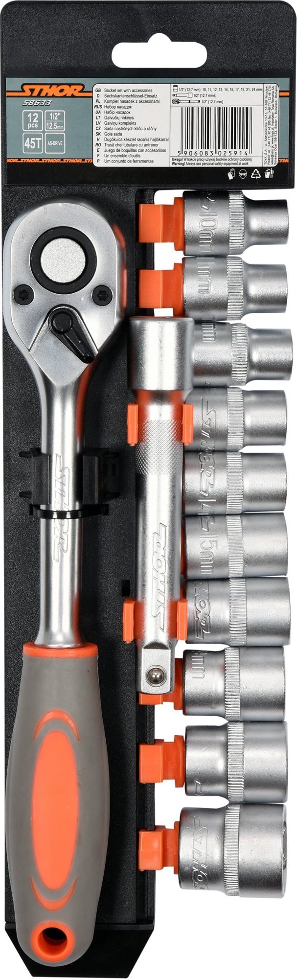 STHOR Gola sada 1/2" 12 ks TO-58633