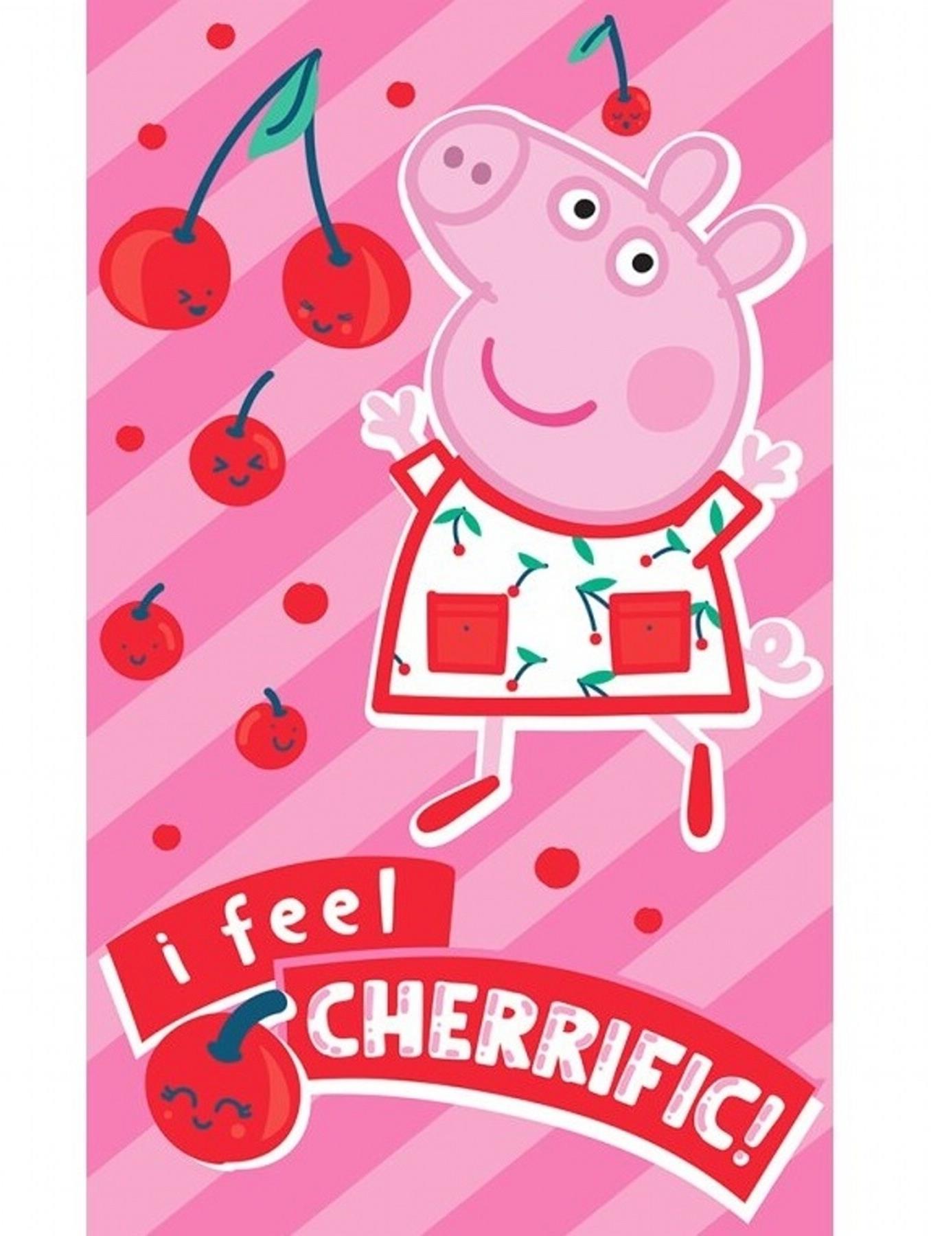 Carbotex Detský uterák Prasiatko Pepina ako čerešnička, 30 × 50 cm