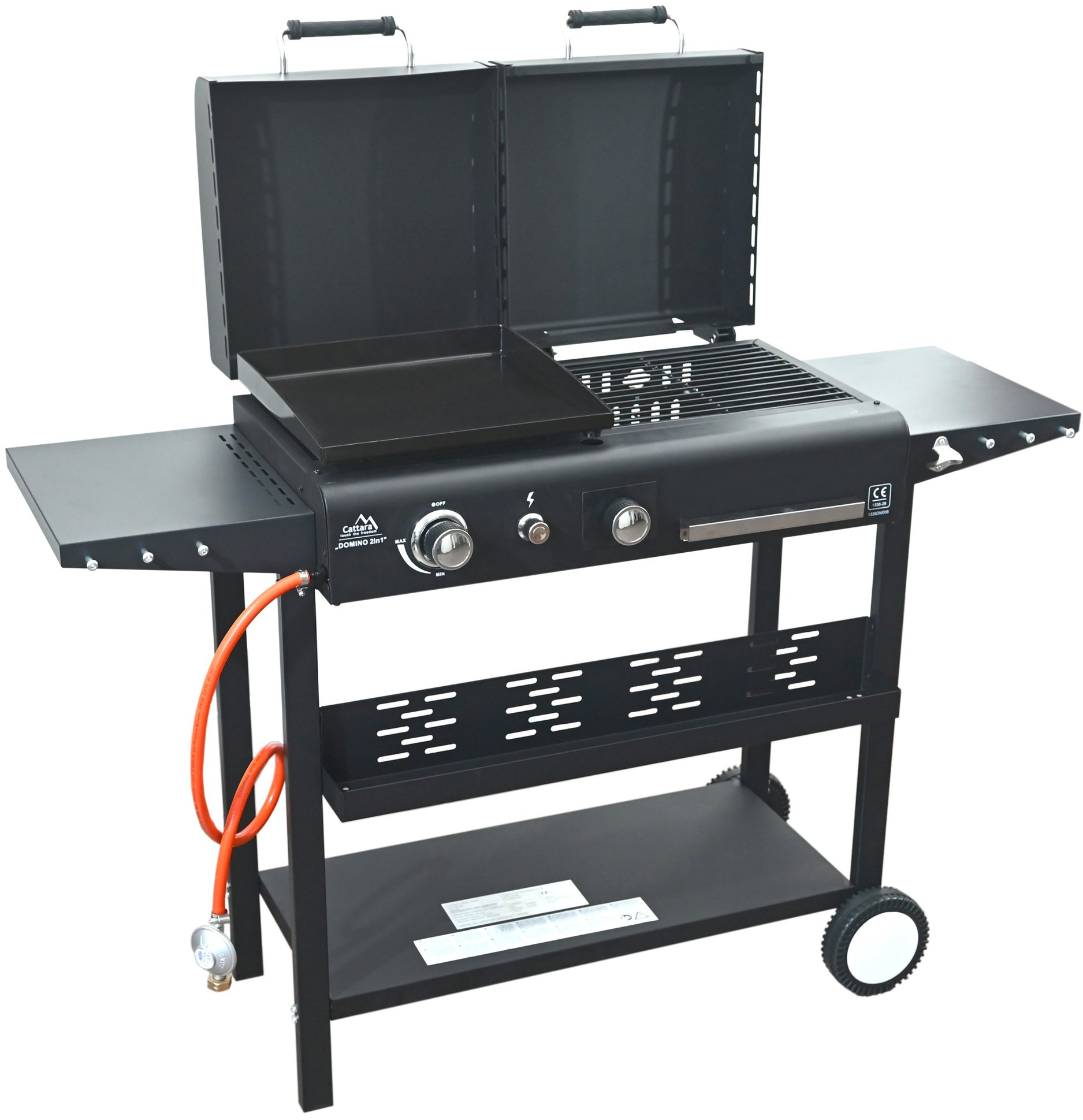CATTARA Gril plyn/drevené uhlie Domino 2 in 1